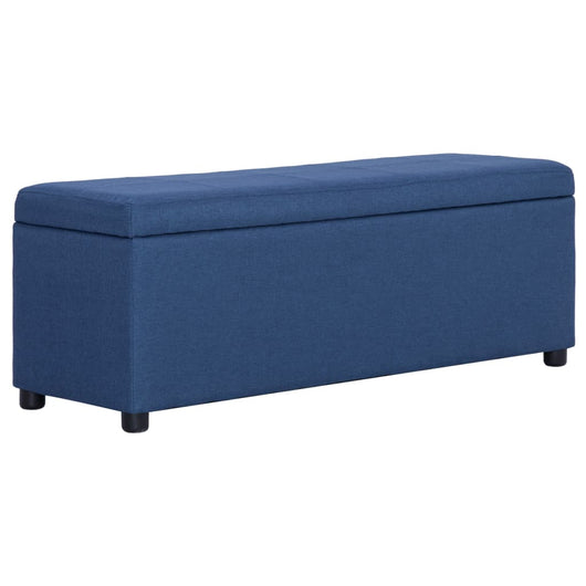 Panca con Vano Portaoggetti 116 cm Blu in Poliestere 281321