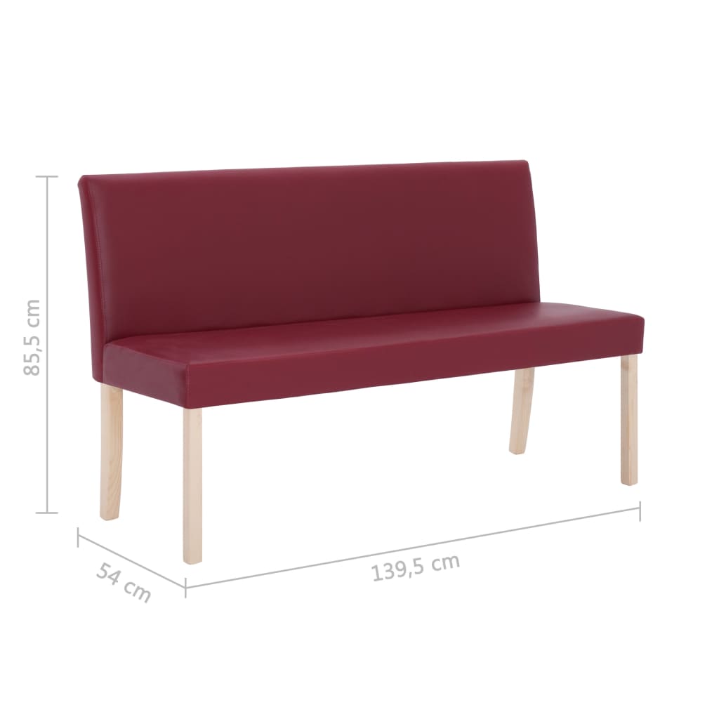 Panca 139,5 cm Rosso Vino in Similpelle 281331