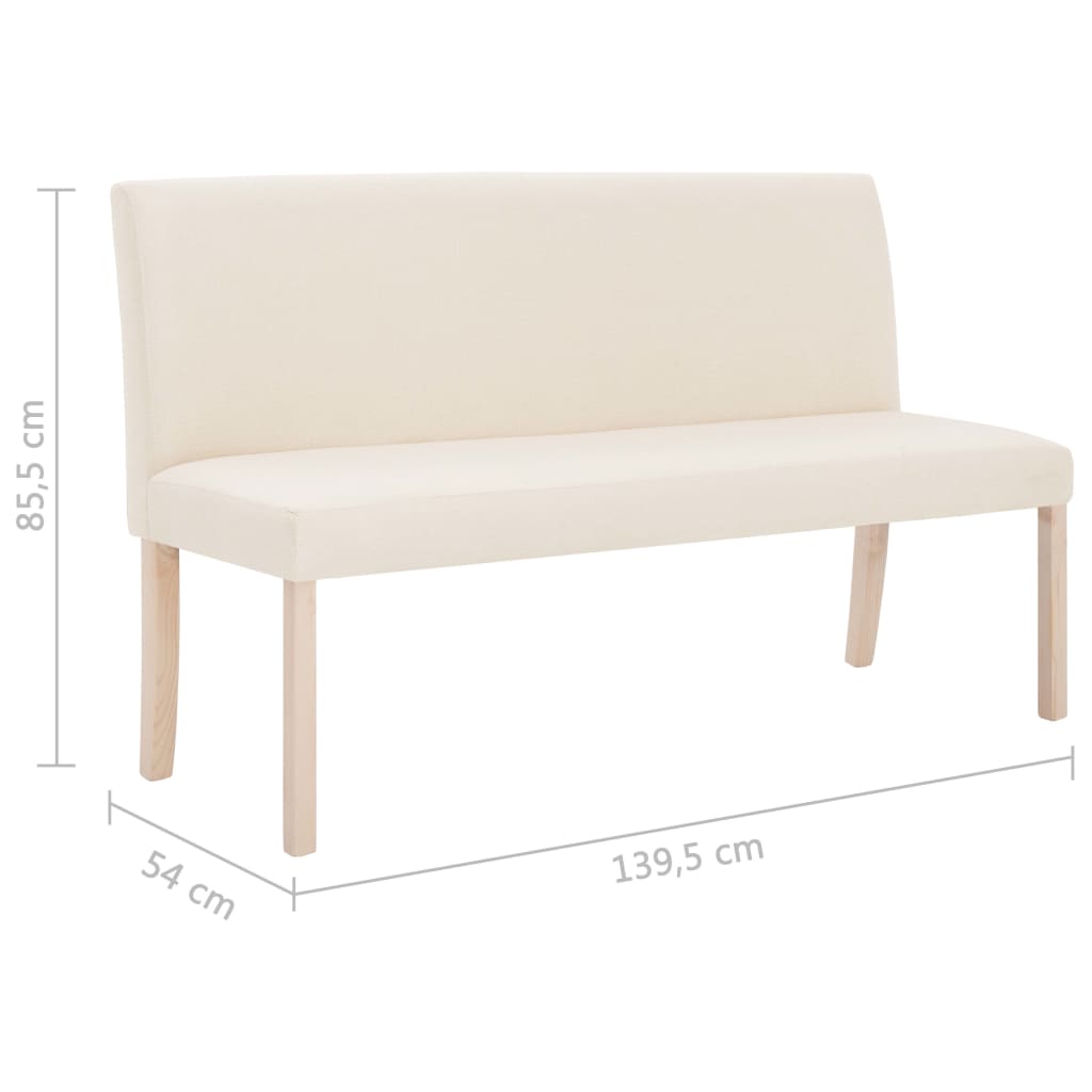 Panca 139,5 cm Crema in Poliestere 281337