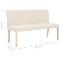 Panca 139,5 cm Crema in Poliestere 281337