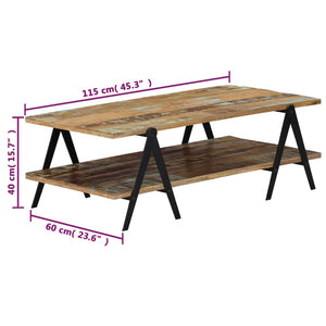 Tavolino da Caffè 115x60x40 cm in Legno Massello di Recupero cod mxl 21678