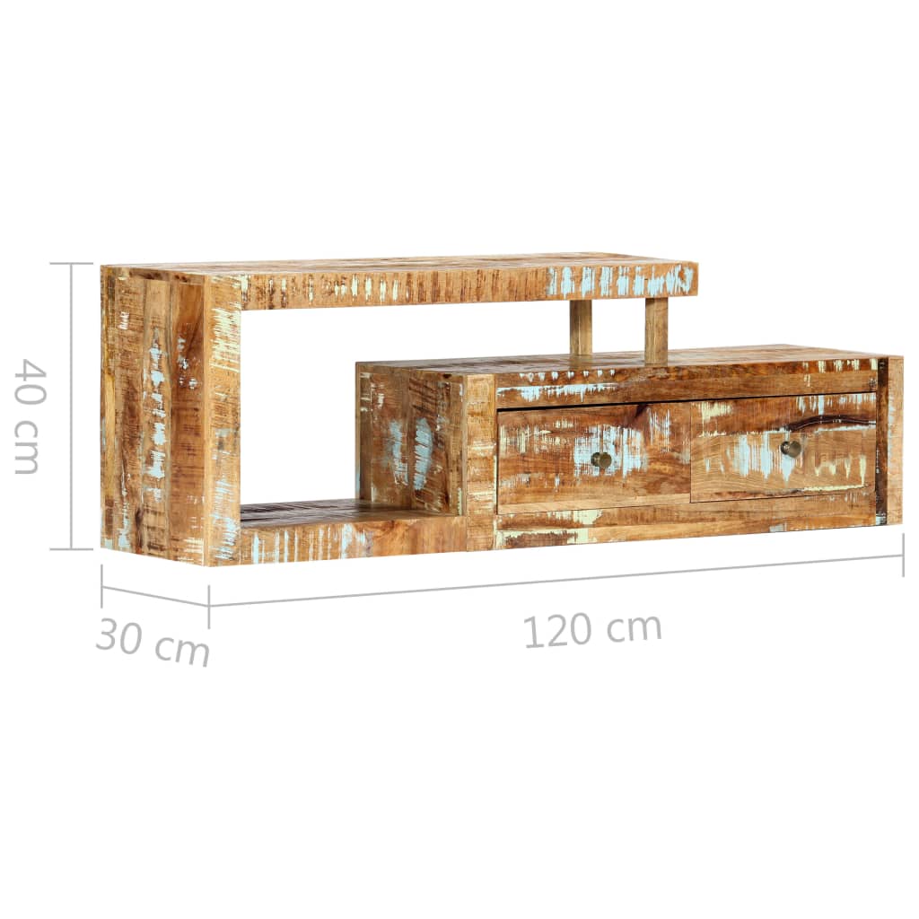 Mobile Porta TV 120x30x40 cm in Legno Massello di Recupero cod mxl 27363