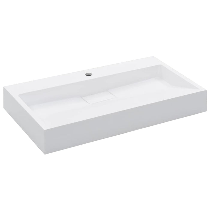 Lavandino 80x46x11 cm Blocco in Marmo/Minerale Bianco cod mxl 48933