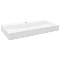 Lavandino 100x46x11 cm Blocco in Marmo/Minerale Bianco cod mxl 47191