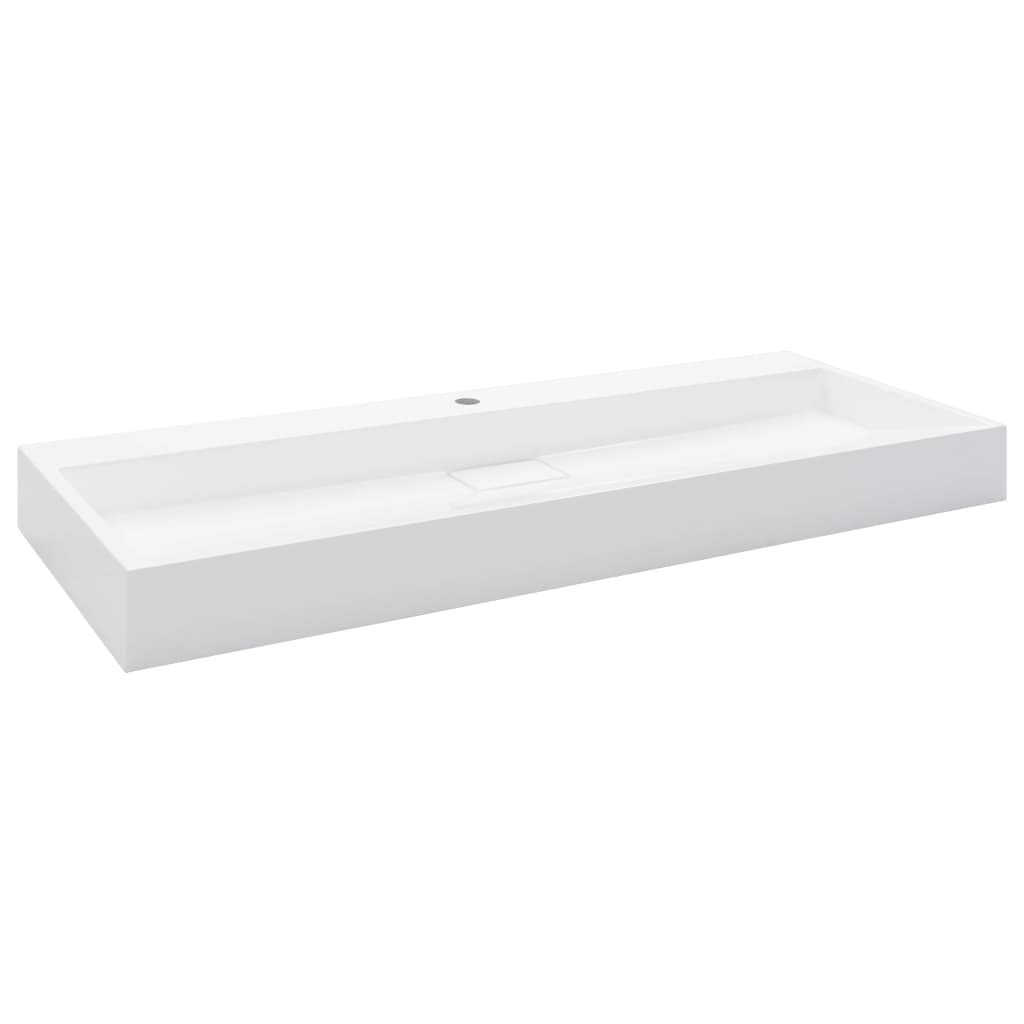 Lavandino 120x46x11 cm Blocco in Marmo/Minerale Bianco cod mxl 42881