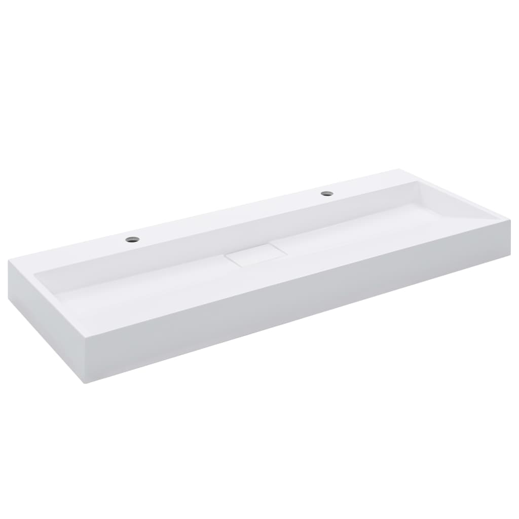 Lavandino 120x46x11 cm Blocco in Marmo/Minerale Bianco cod mxl 49563