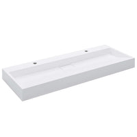 Lavandino 120x46x11 cm Blocco in Marmo/Minerale Bianco cod mxl 49563