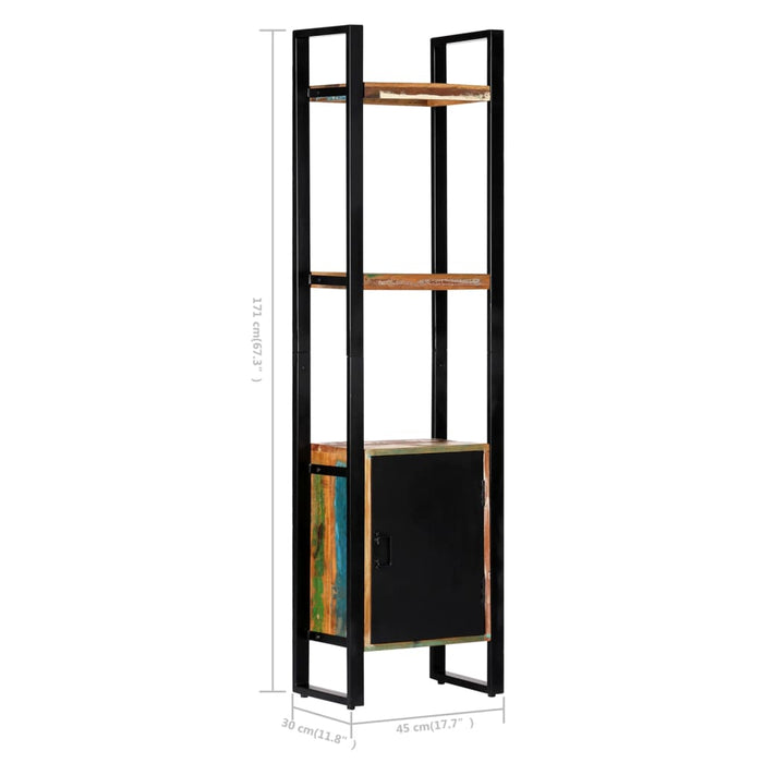 Libreria 45x30x171 cm in Legno Massello di Recupero cod mxl 19734