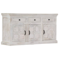 Credenza Bianca 140x40x74 cm in Legno Massello di Mango 249870