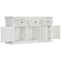 Credenza Bianca 140x40x74 cm in Legno Massello di Mango 249870