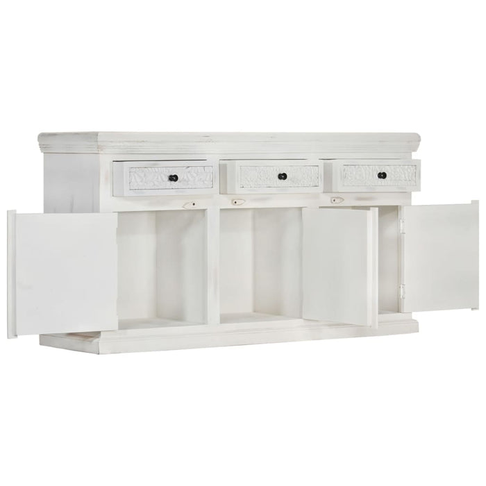 Credenza Bianca 140x40x74 cm in Legno Massello di Mango 249870