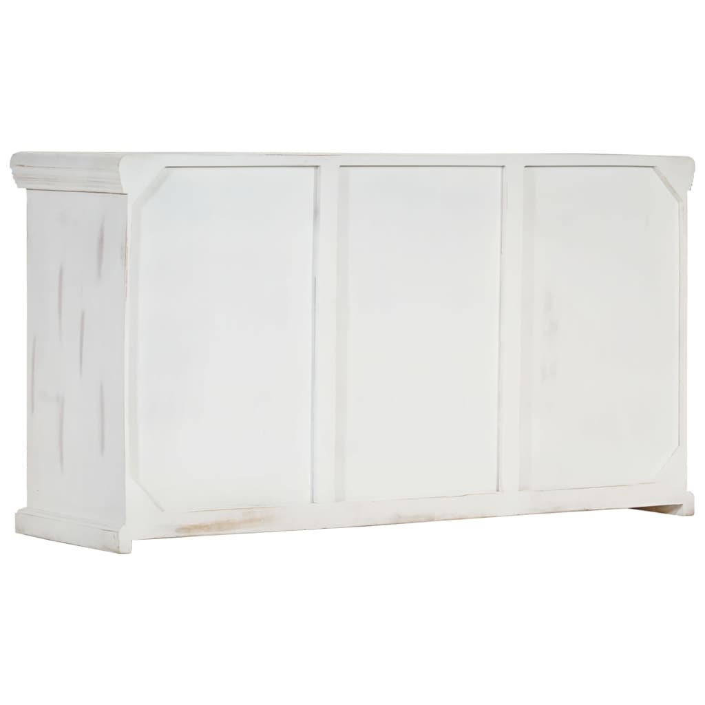 Credenza Bianca 140x40x74 cm in Legno Massello di Mango 249870