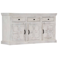 Credenza Bianca 140x40x74 cm in Legno Massello di Mango 249870