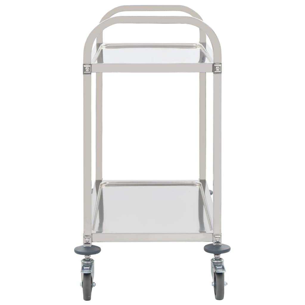 Carrello da Cucina a 2 Livelli 96,5x55x90 cm in Acciaio Inox 50912