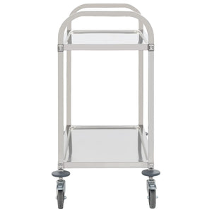 Carrello da Cucina a 2 Livelli 96,5x55x90 cm in Acciaio Inox 50912