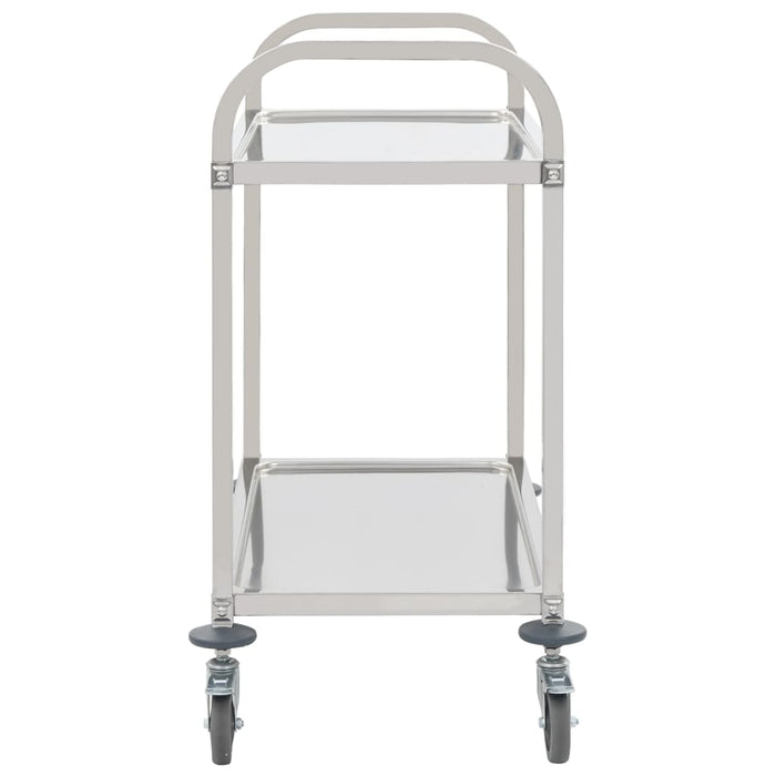 Carrello da Cucina a 2 Livelli 96,5x55x90 cm in Acciaio Inox 50912