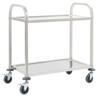 Carrello da Cucina a 2 Livelli 95x45x83,5 cm in Acciaio Inox cod mxl 76826