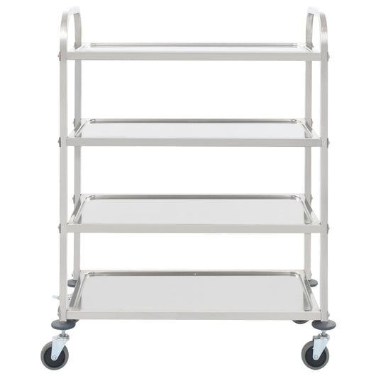 Carrello da Cucina a 4 Livelli 107x55x125 cm in Acciaio Inox 50916