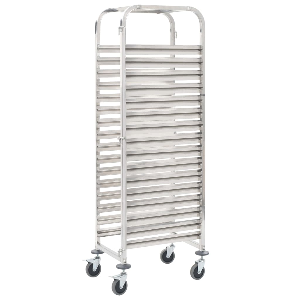 Carrello da Cucina per 16 Vassoi 38x55x163 cm in Acciaio Inox 50920