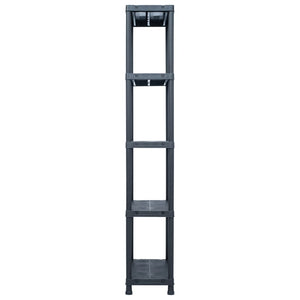 Scaffali 5 pz Nero 125 kg 60x30x180 cm in Plastica  cod mxl 53276