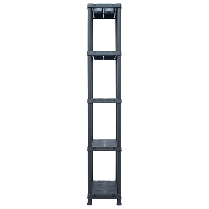 Scaffali 5 pz Nero 125 kg 60x30x180 cm in Plastica  cod mxl 53276