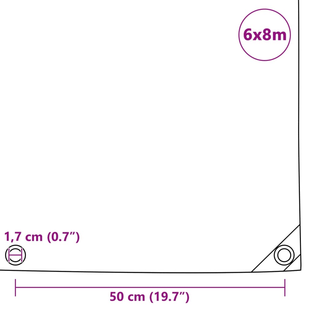 Telone 650 g/m² 6x8 m Bianco 144914