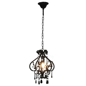 Lampadario con Perle Nero Rotondo E14