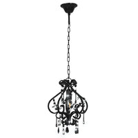 Lampadario con Perle Nero Rotondo E14