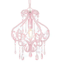 Lampadario con Perle Rosa Rotondo E14cod mxl 73394