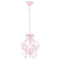 Lampadario con Perle Rosa Rotondo E14cod mxl 73394