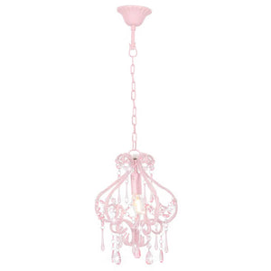 Lampadario con Perle Rosa Rotondo E14cod mxl 73394