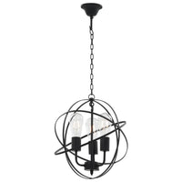 Lampada Sferica a Sospensione Nera 3 Lampadine E27 281626