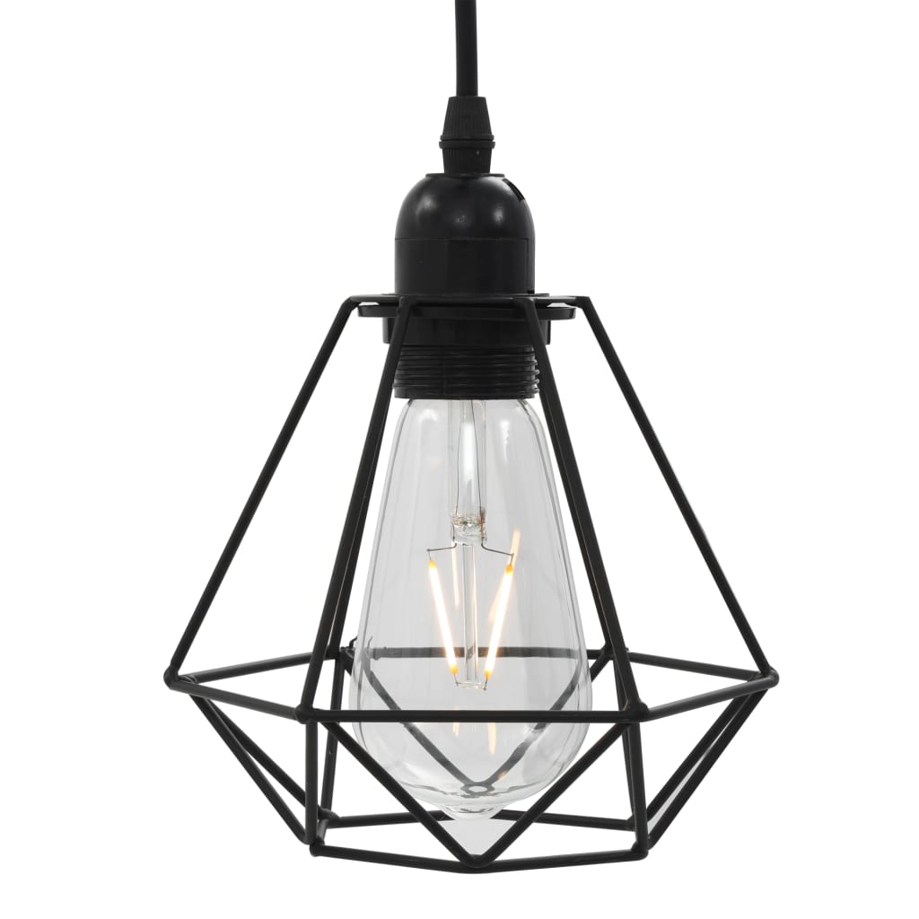 Lampadario con Design Diamante Nero 3 Lampadine E27 281634