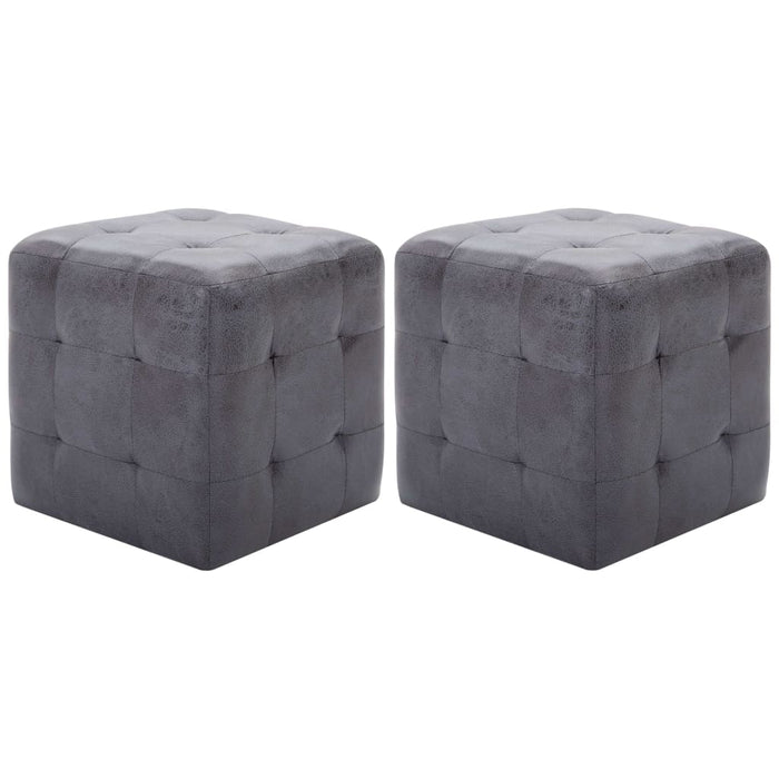 Comodini 2 pz Grigio 30x30x30 cm in Similpelle Scamosciata 249015