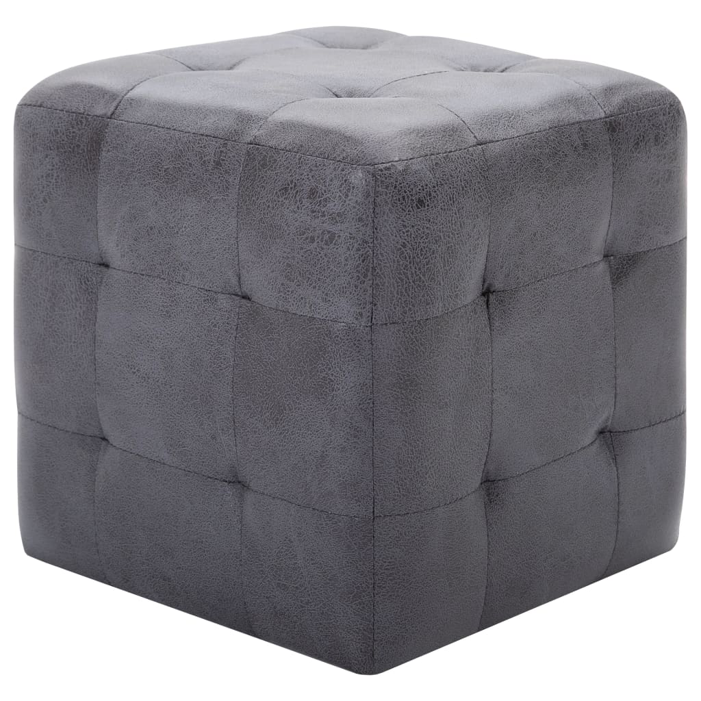 Comodini 2 pz Grigio 30x30x30 cm in Similpelle Scamosciata 249015