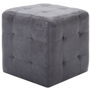 Comodini 2 pz Grigio 30x30x30 cm in Similpelle Scamosciata 249015