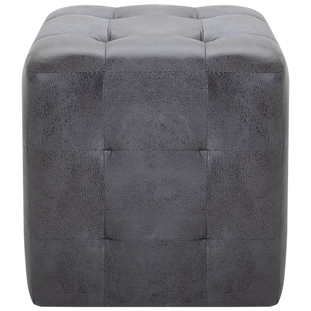 Comodini 2 pz Grigio 30x30x30 cm in Similpelle Scamosciata 249015