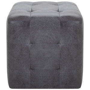 Comodini 2 pz Grigio 30x30x30 cm in Similpelle Scamosciata 249015