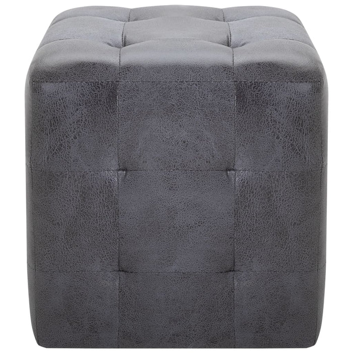 Comodini 2 pz Grigio 30x30x30 cm in Similpelle Scamosciata 249015