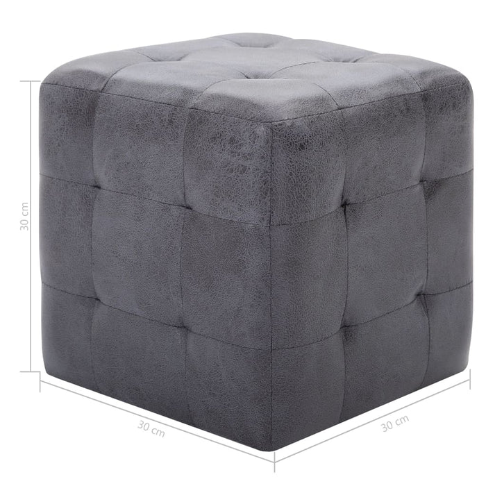 Comodini 2 pz Grigio 30x30x30 cm in Similpelle Scamosciata 249015