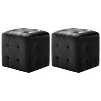 Comodini 2 pz Nero 30x30x30 cm in Tessuto Vellutato 249018