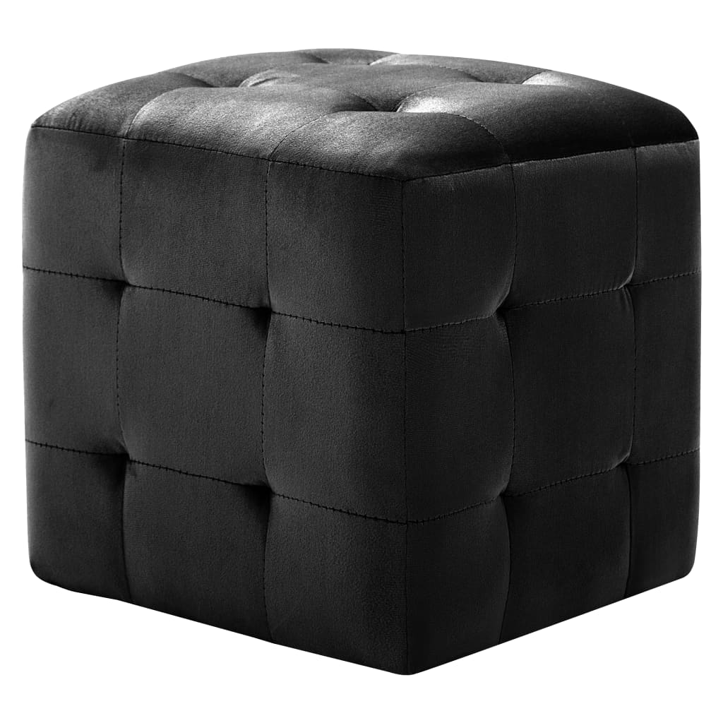 Comodini 2 pz Nero 30x30x30 cm in Tessuto Vellutato cod mxl 49800