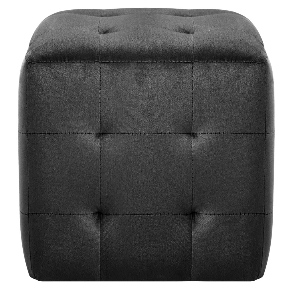 Comodini 2 pz Nero 30x30x30 cm in Tessuto Vellutato cod mxl 49800