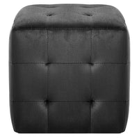 Comodini 2 pz Nero 30x30x30 cm in Tessuto Vellutato cod mxl 49800