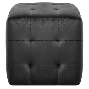 Comodini 2 pz Nero 30x30x30 cm in Tessuto Vellutato cod mxl 49800