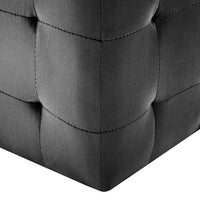 Comodini 2 pz Nero 30x30x30 cm in Tessuto Vellutato cod mxl 49800