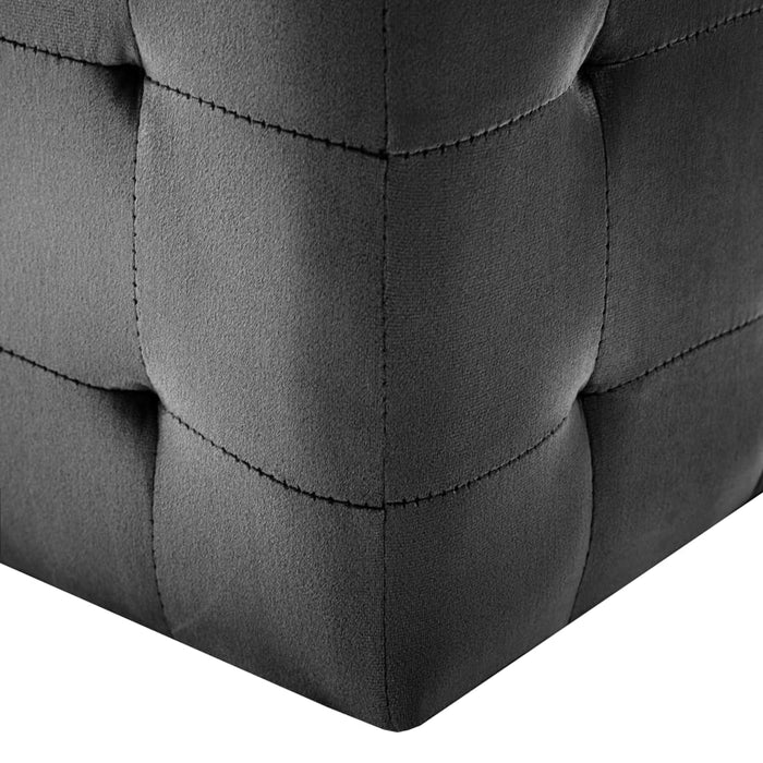 Comodini 2 pz Nero 30x30x30 cm in Tessuto Vellutato cod mxl 49800