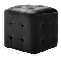 Comodini 2 pz Nero 30x30x30 cm in Tessuto Vellutato cod mxl 49800