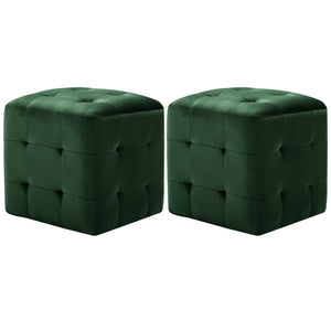 Comodini 2 pz Verde 30x30x30 cm in Tessuto Vellutatocod mxl 94704