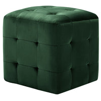 Comodini 2 pz Verde 30x30x30 cm in Tessuto Vellutato 249019